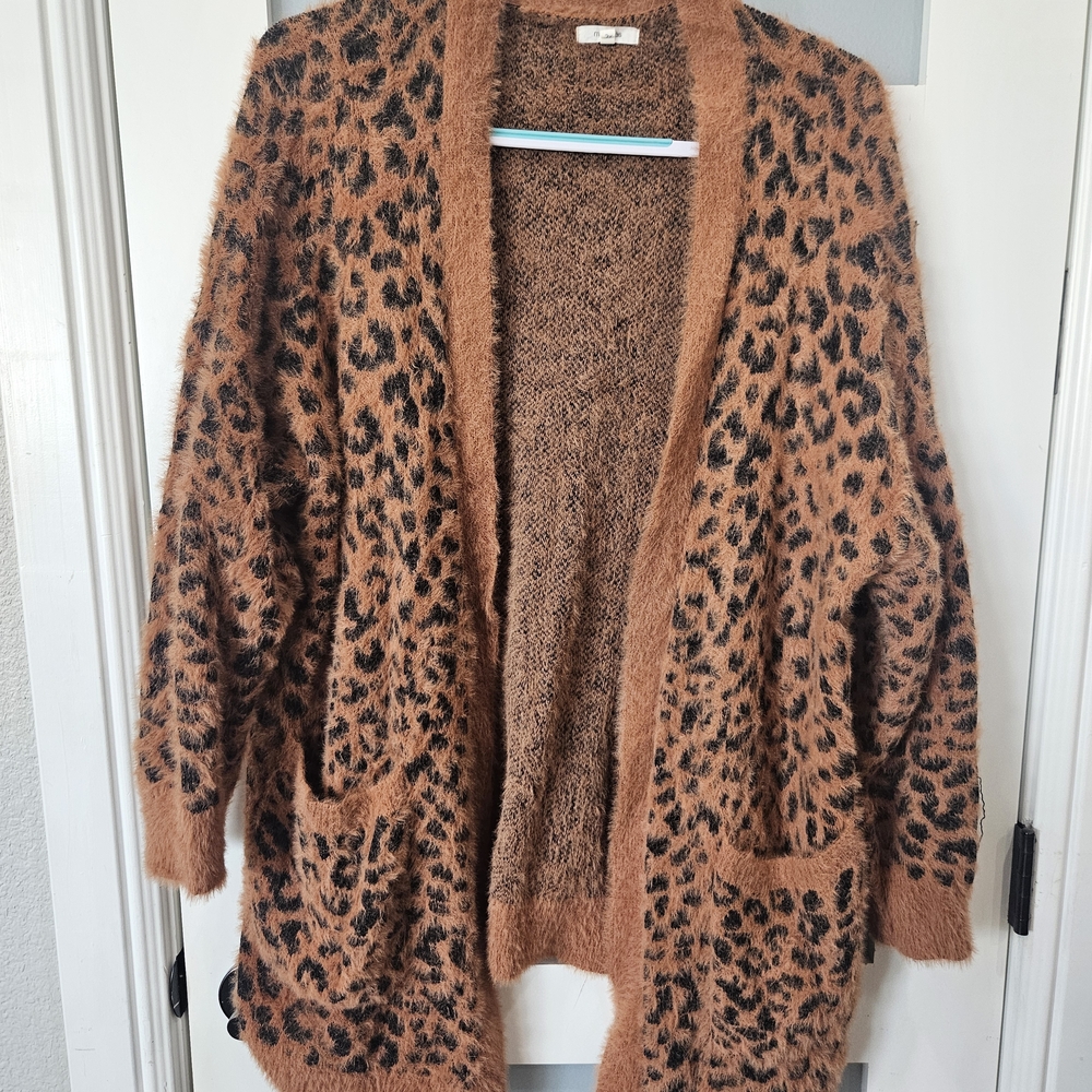 Maurices Animal Print Open Cardigan Sweater